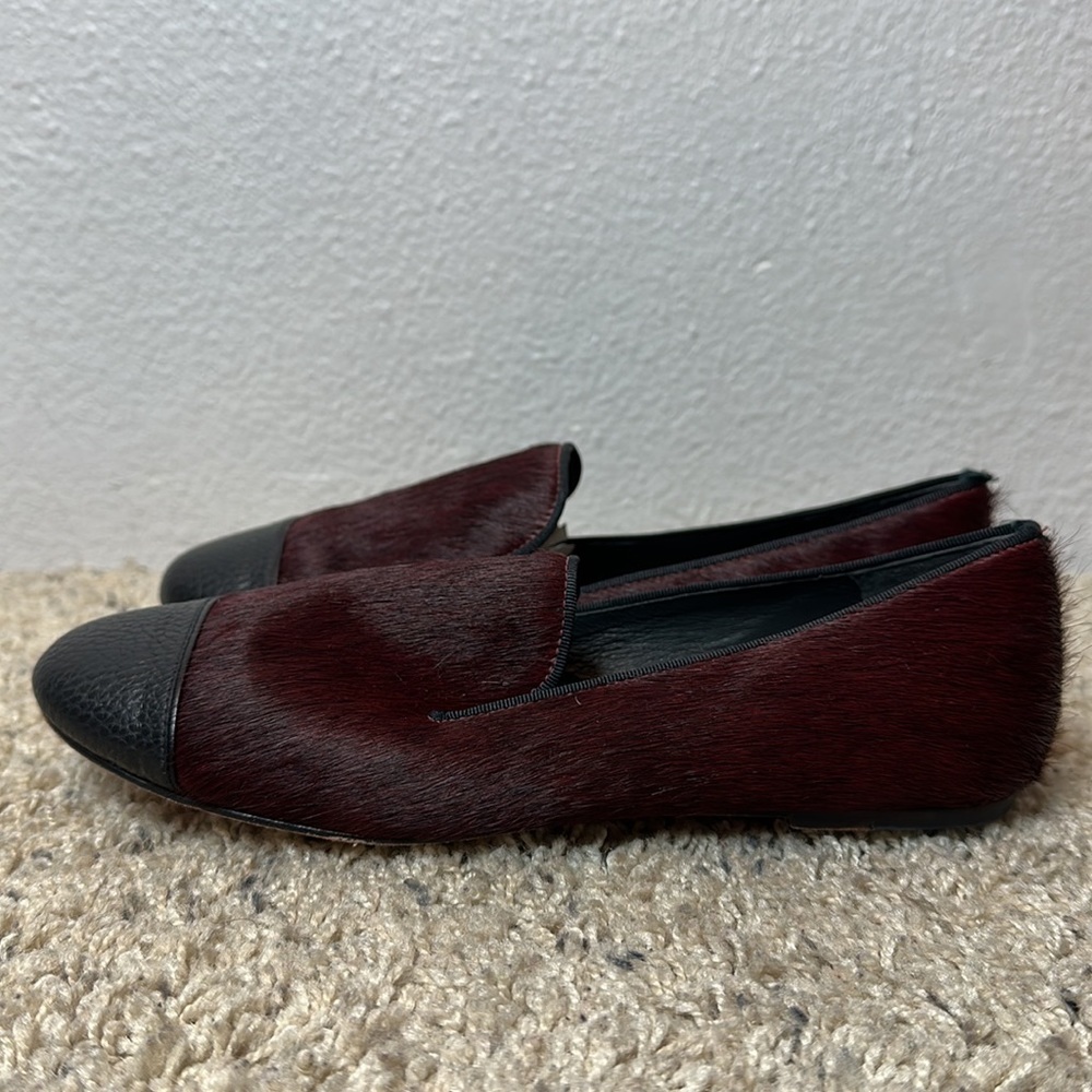Mara & Mine Nolita leather slip on shoes oxblood red calf hair - Picture 7 of 10